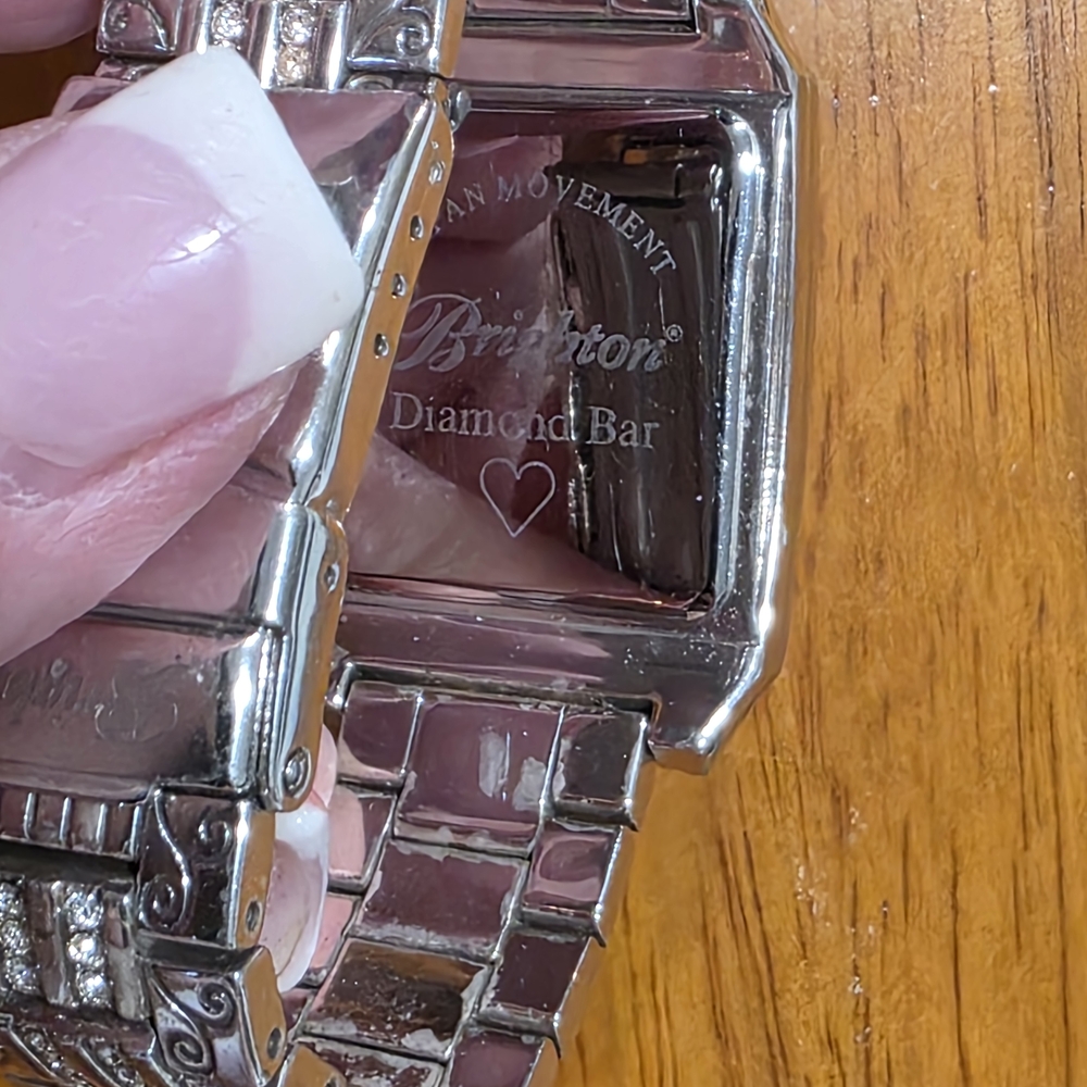Brighton Silver Crystal Accent Rectangle Watch - image 4